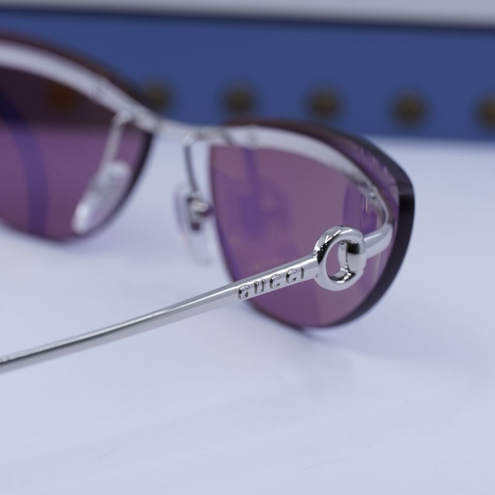 Final Price! Gucci GG1701S 003 Silver/Violet Sunglasses - Picture 7 of 11